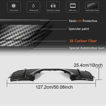 BMW G80 M3 G82 G83 M4 2021+ Rear Bumper Diffuser Dry Carbon Fiber-Ahacarbon