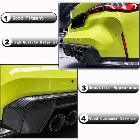 BMW G80 M3 G82 G83 M4 2021+ Rear Bumper Diffuser Trims Dry Carbon Fiber-Ahacarbon