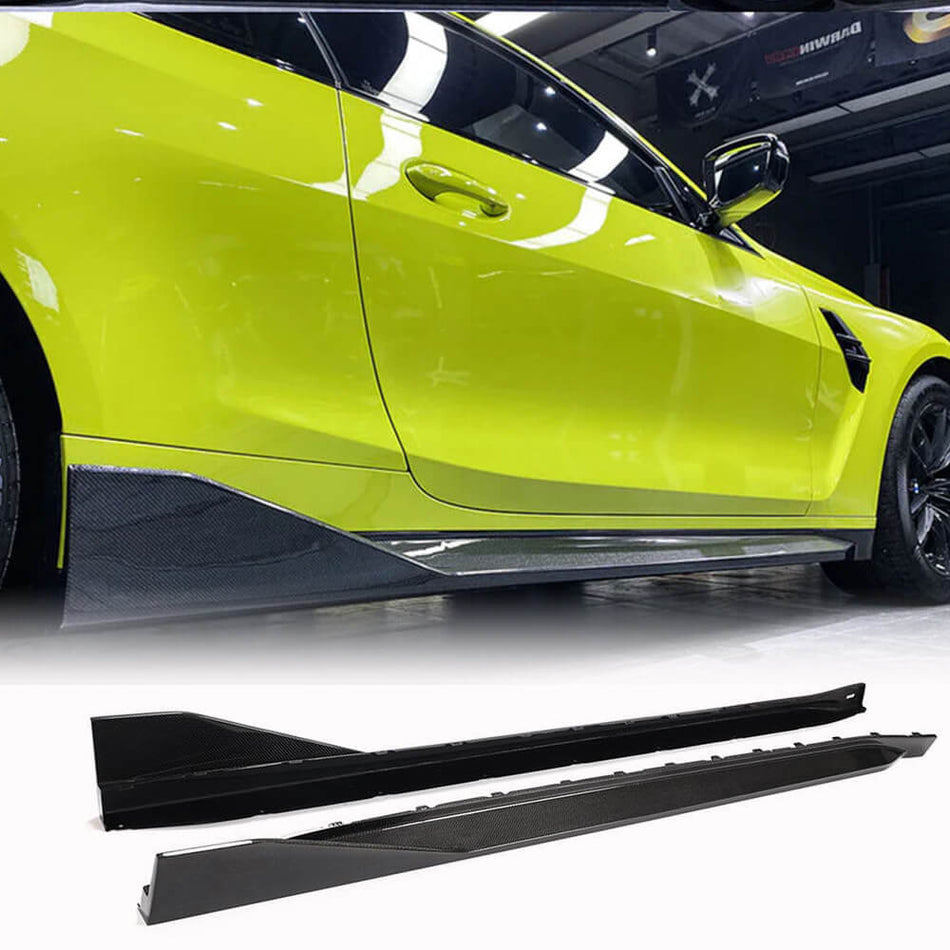 BMW 4 Series G82 G83 M4 Coupe Convertible 2021UP Side Skirts Carbon Fiber-Ahacarbon