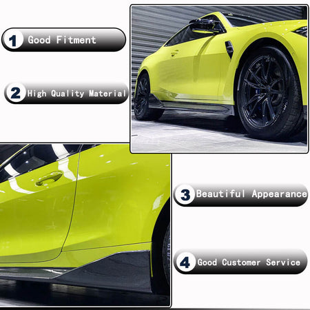 BMW 4 Series G82 G83 M4 Coupe Convertible 2021UP Side Skirts Carbon Fiber-Ahacarbon
