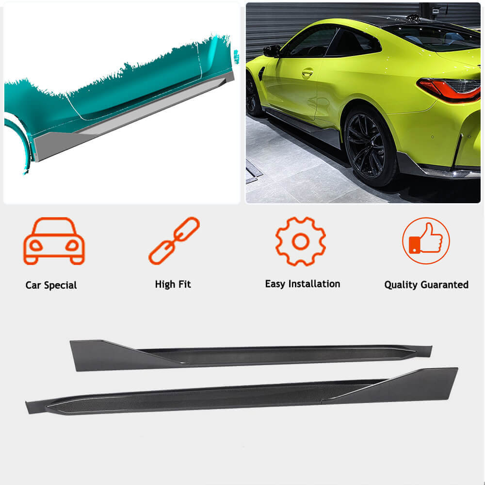 BMW G82 G83 M4 2021+ Side Skirts Wet/Dry Carbon Fiber-Ahacarbon