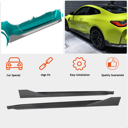 BMW G82 G83 M4 2021+ Side Skirts Wet/Dry Carbon Fiber-Ahacarbon