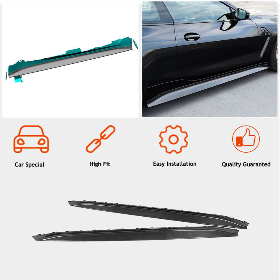 BMW G82 G83 M4 Coupe Convertible 2-Door 2021+ Carbon Fiber Side Skirts-Ahacarbon