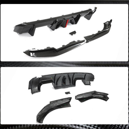 BMW G82 G83 M4 Rear Bumper Diffuser With Splitters Dry Carbon Fiber-Ahacarbon