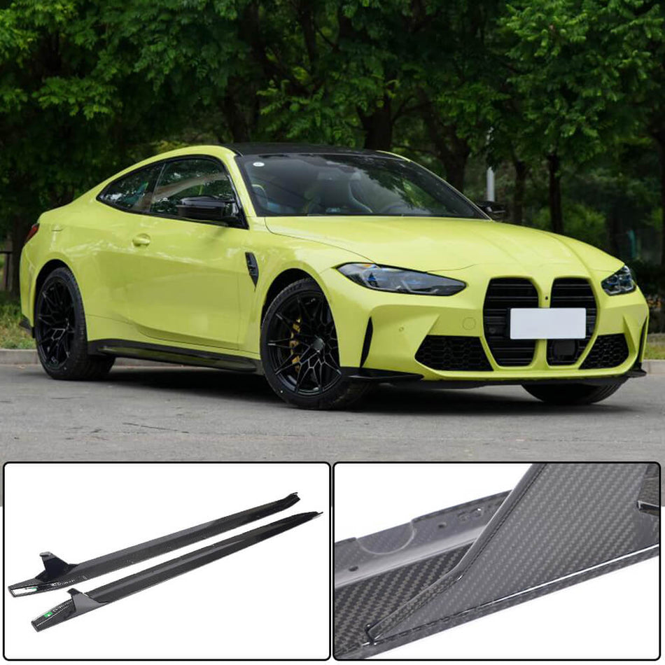 BMW G82 G83 M4 2021UP Side Skirts Dry Carbon Fiber-Ahacarbon