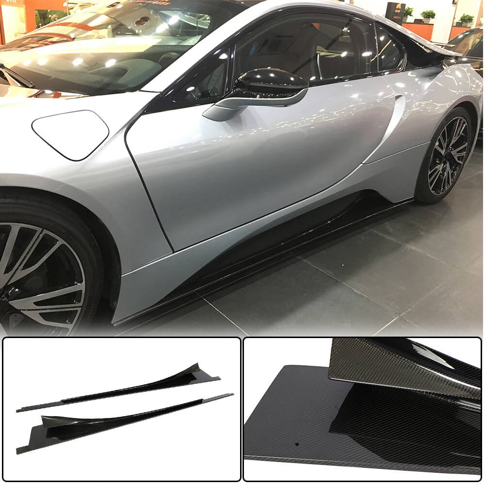 BMW I8 Coupe 2014-2018 Side Skirts Dry Carbon Fiber-Ahacarbon