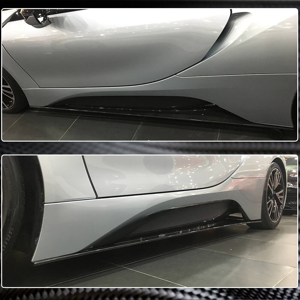 BMW I8 Coupe 2014-2018 Side Skirts Dry Carbon Fiber-Ahacarbon