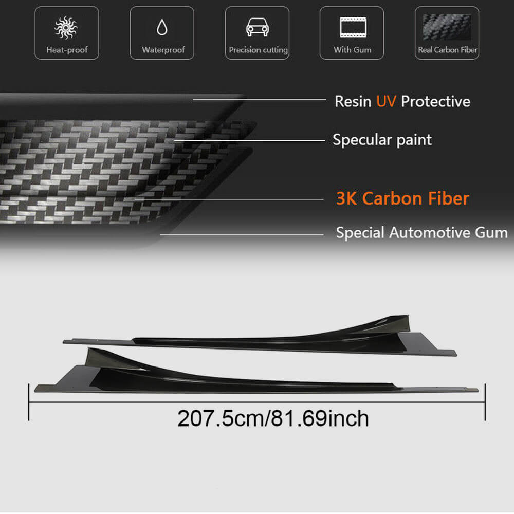 BMW I8 Coupe 2014-2018 Side Skirts Dry Carbon Fiber-Ahacarbon