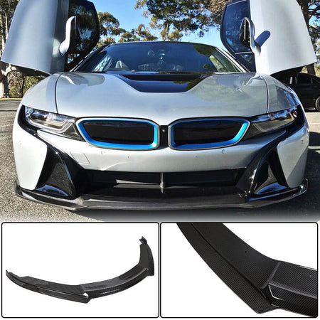 BMW I8 Coupe 2014-2018 Front Bumper Lip Dry Carbon Fiber-Ahacarbon