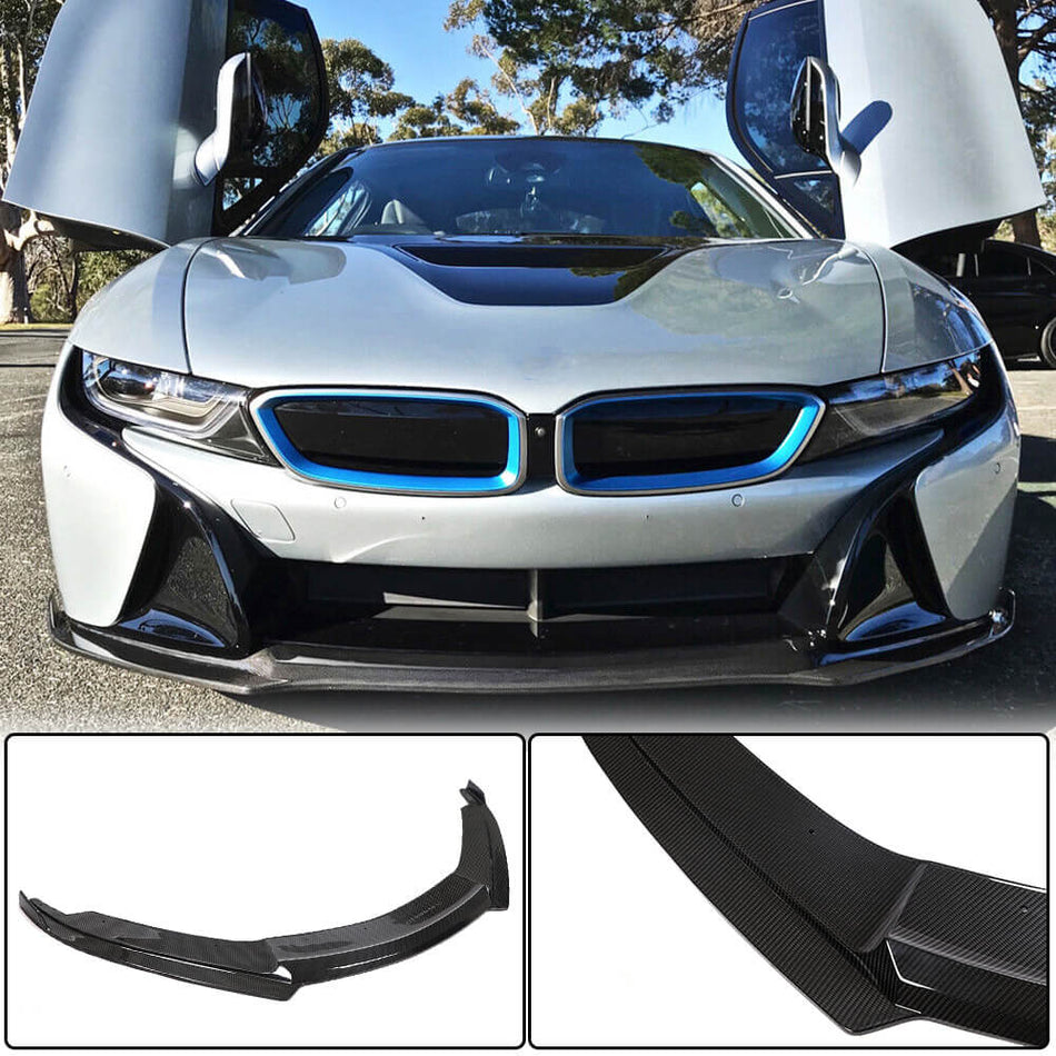 BMW I8 Coupe 2014-2018 Front Bumper Lip Dry Carbon Fiber-Ahacarbon