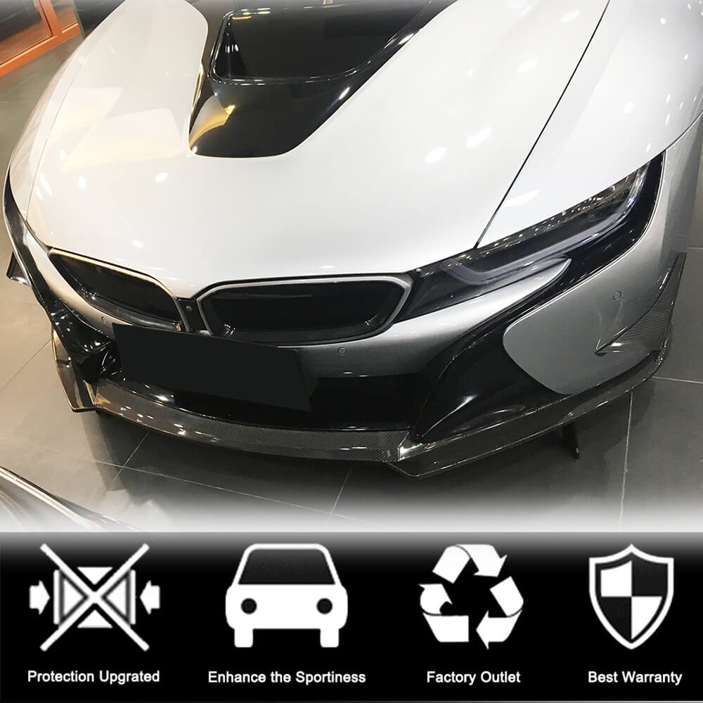 BMW I8 Coupe 2014-2018 Front Bumper Lip Dry Carbon Fiber-Ahacarbon