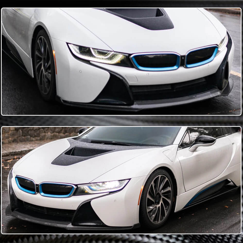 BMW I8 Coupe 2014-2018 Front Bumper Lip Dry Carbon Fiber-Ahacarbon