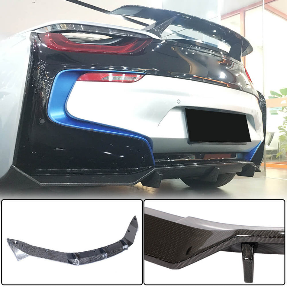 BMW I8 Coupe 2014-2018 Rear Bumper Diffuser Dry Carbon Fiber-Ahacarbon
