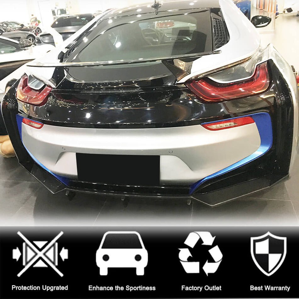 BMW I8 Coupe 2014-2018 Rear Bumper Diffuser Dry Carbon Fiber-Ahacarbon