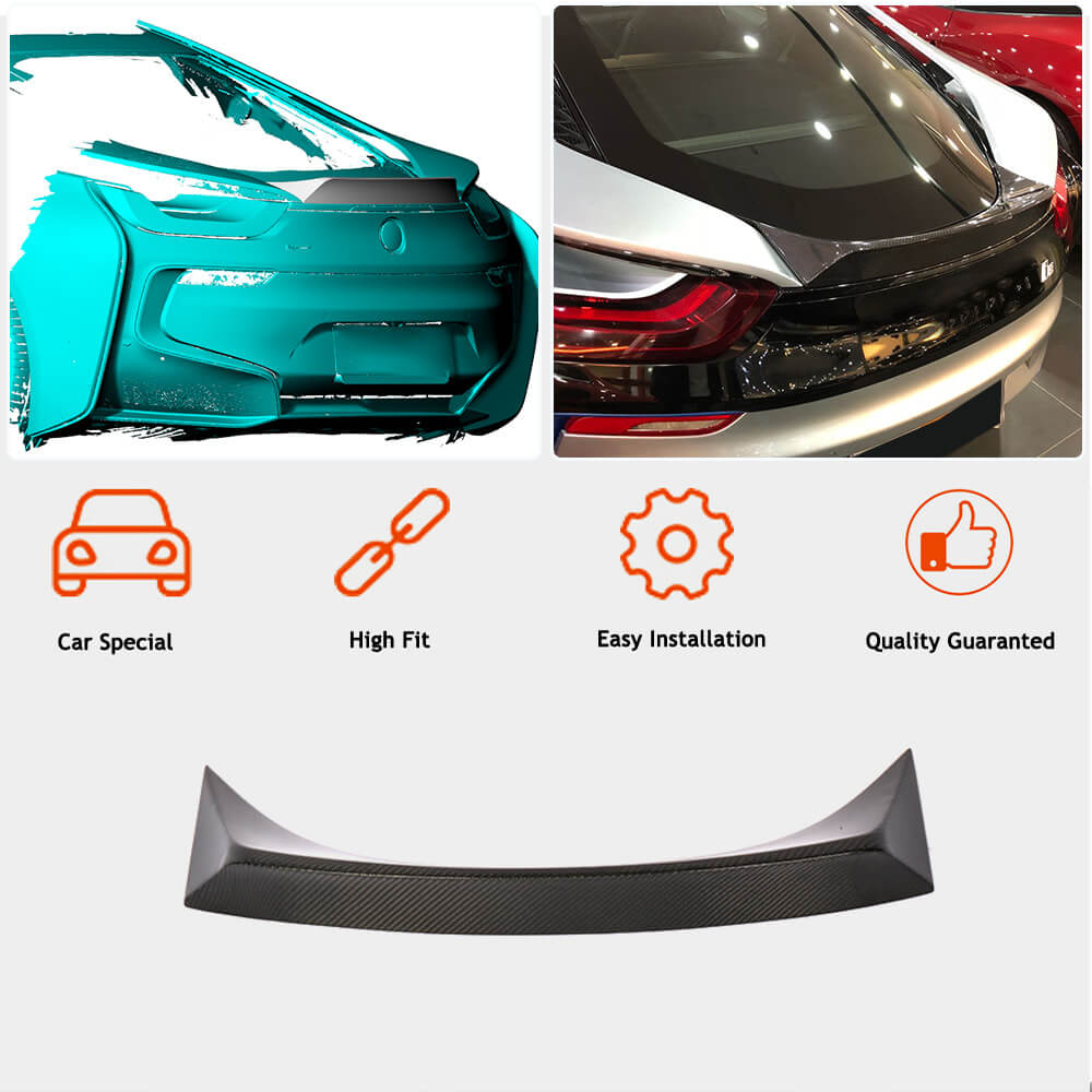 BMW I8 Coupe 2014-2018 Rear Trunk Spoiler Dry Carbon Fiber-Ahacarbon