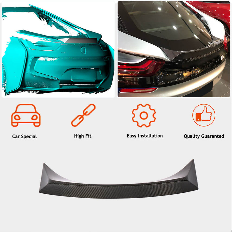 BMW I8 Coupe 2014-2018 Rear Trunk Spoiler Dry Carbon Fiber-Ahacarbon