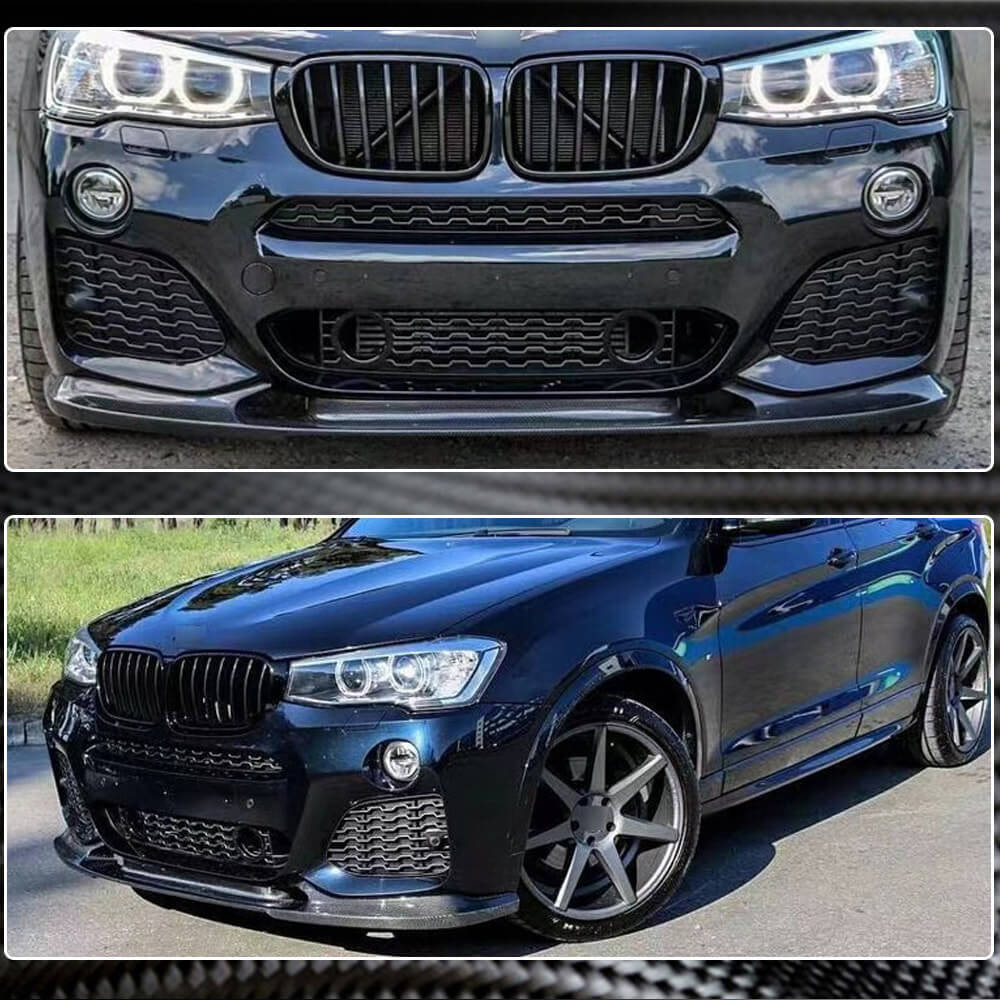 BMW X3 F25 X4 F26 M Sport 2014-2018 Front Bumper Lip Carbon Fiber-Ahacarbon