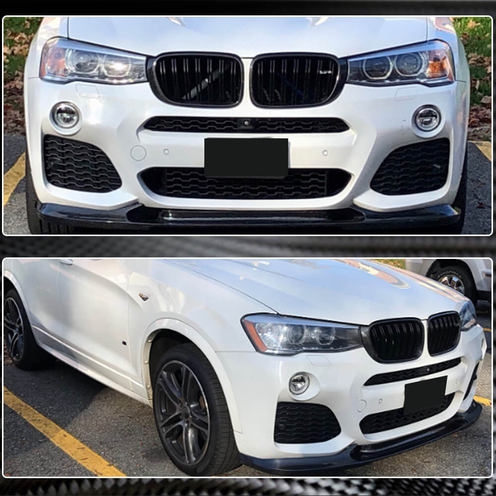 BMW X3 F25 X4 F26 M Sport 2014-2018 Front Bumper Lip Carbon Fiber-Ahacarbon