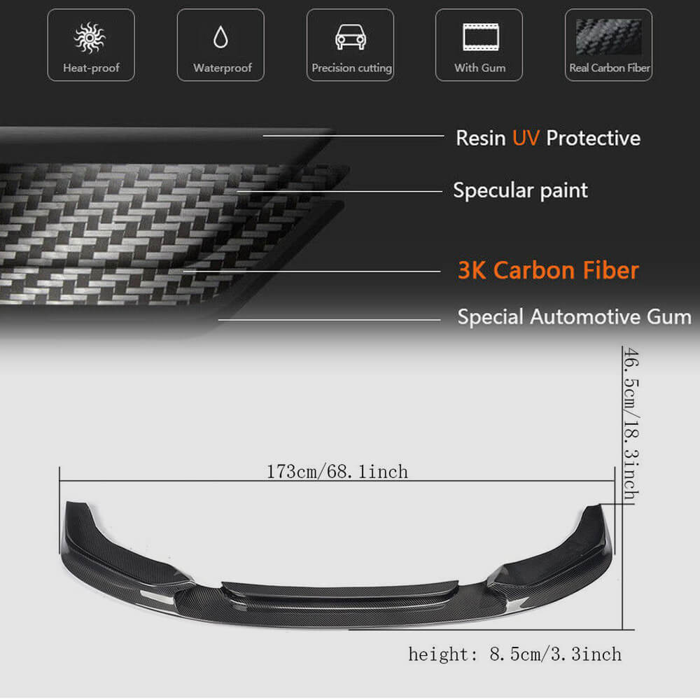 BMW X3 F25 X4 F26 M Sport 2014-2018 Front Bumper Lip Carbon Fiber-Ahacarbon