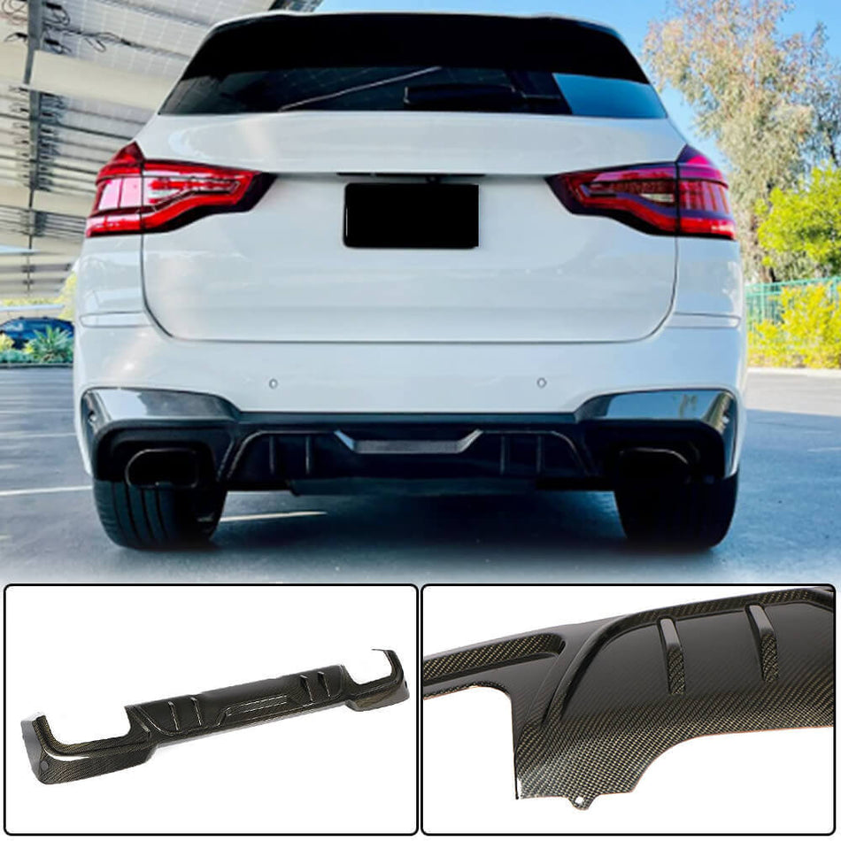 BMW X3 G01 M40i 2018-2023 Rear Bumper Diffuser Carbon Fiber-Ahacarbon