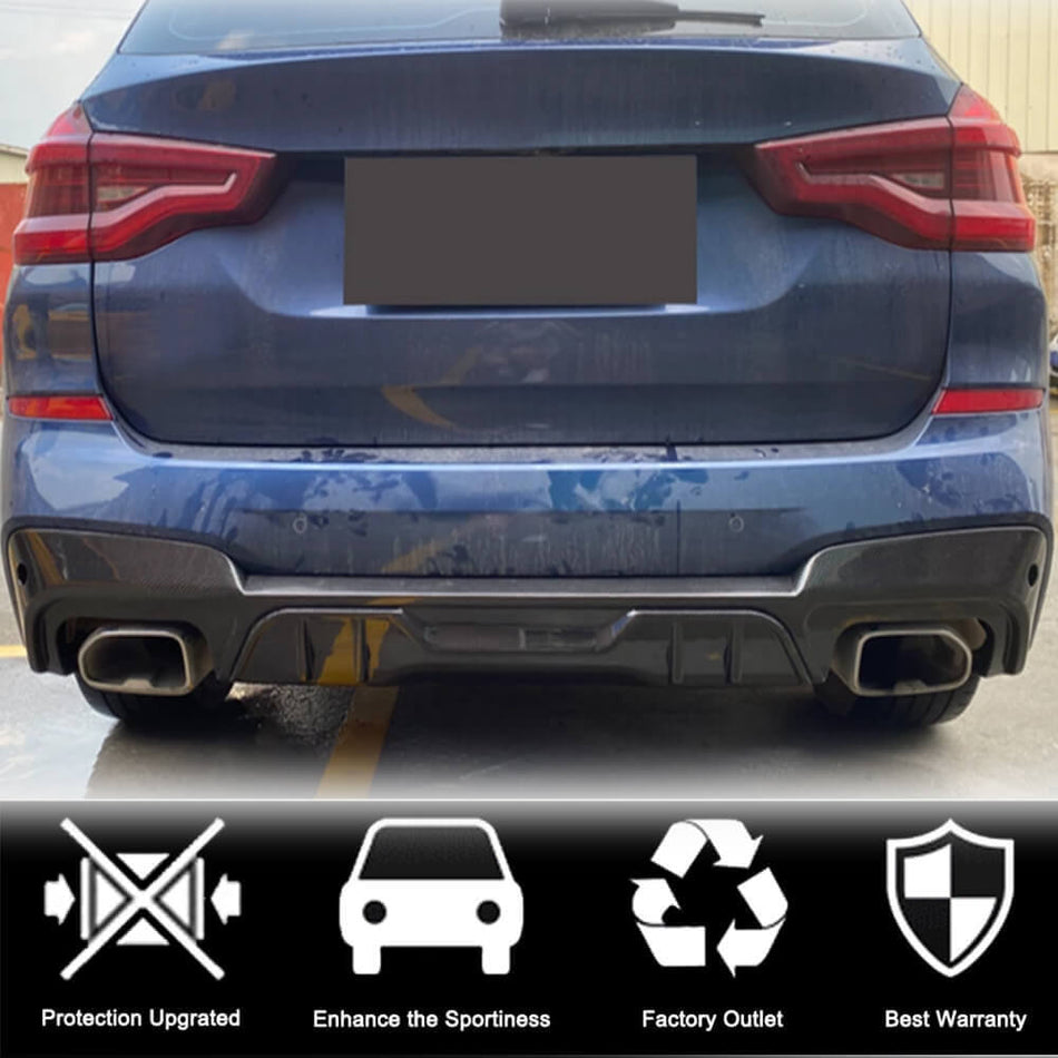 BMW X3 G01 M40i 2018-2023 Rear Bumper Diffuser Carbon Fiber-Ahacarbon