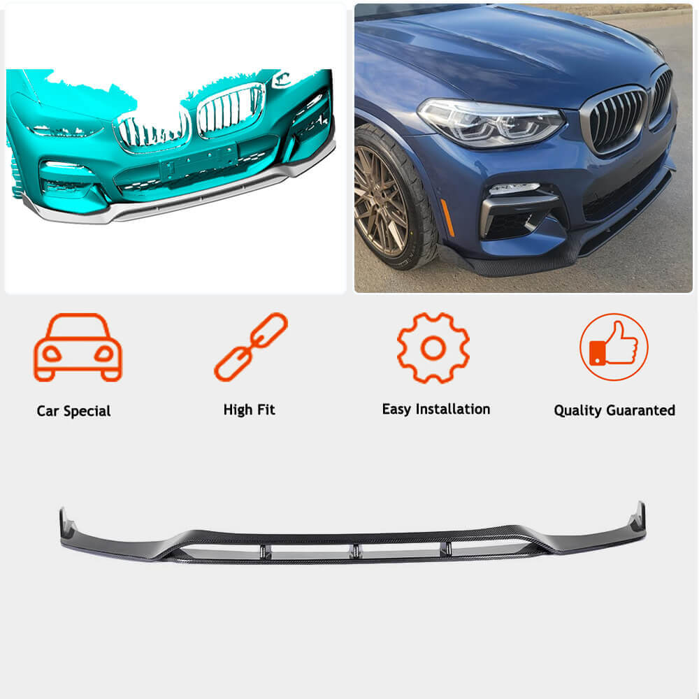 BMW X3 G01 M40i 2018-2020 Front Bumper Lip Carbon Fiber-Ahacarbon
