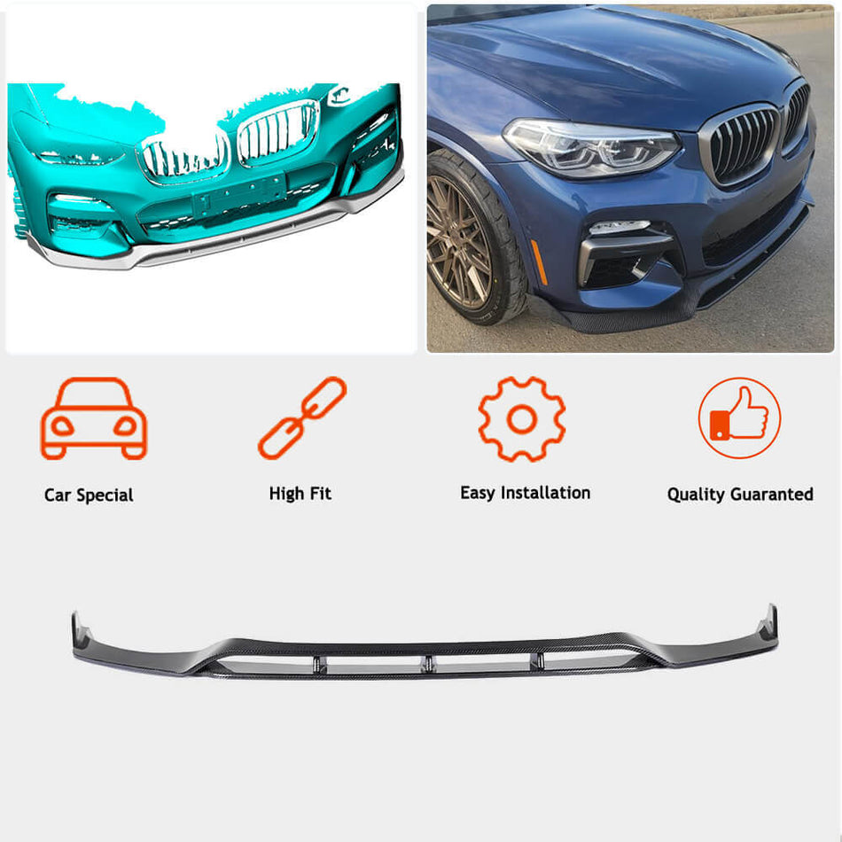 BMW X3 G01 M40i 2018-2020 Front Bumper Lip Carbon Fiber-Ahacarbon
