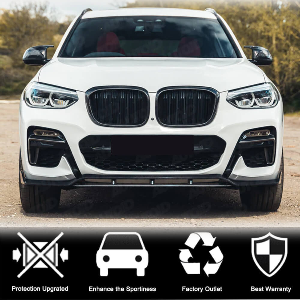 BMW X3 G01 M40i 2018-2020 Front Bumper Lip Carbon Fiber-Ahacarbon