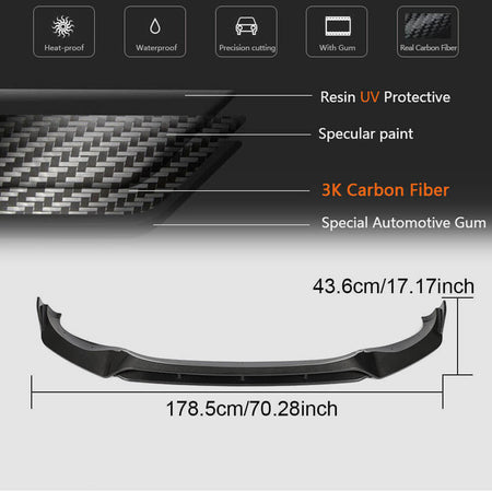 BMW X3 G01 M40i 2018-2020 Front Bumper Lip Carbon Fiber-Ahacarbon
