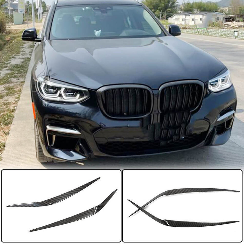 BMW X3 G01 X4 G02 2018-2020 Headlight Eyebrows Lamp Eyelids Carbon Fiber/FRP-Ahacarbon