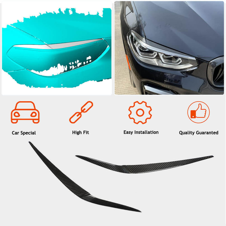 BMW X3 G01 X4 G02 2018-2020 Headlight Eyebrows Lamp Eyelids Carbon Fiber/FRP-Ahacarbon
