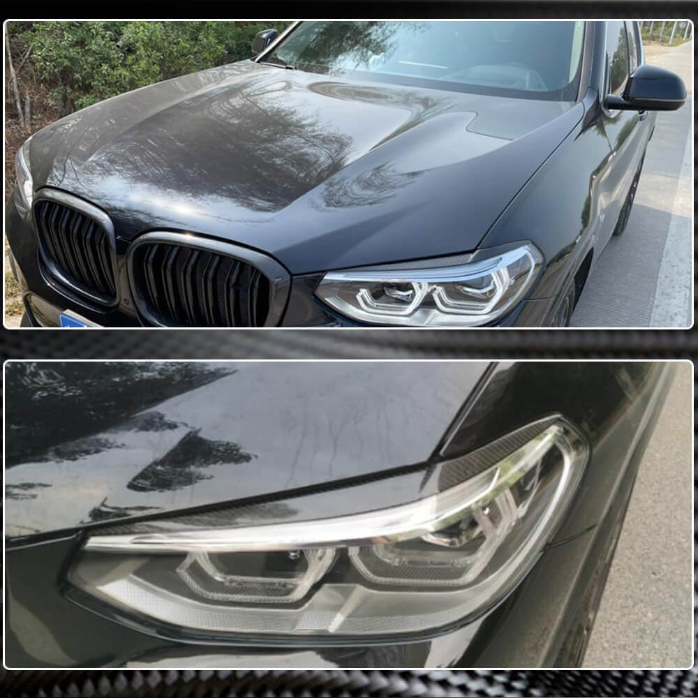 BMW X3 G01 X4 G02 2018-2020 Headlight Eyebrows Lamp Eyelids Carbon Fiber/FRP-Ahacarbon
