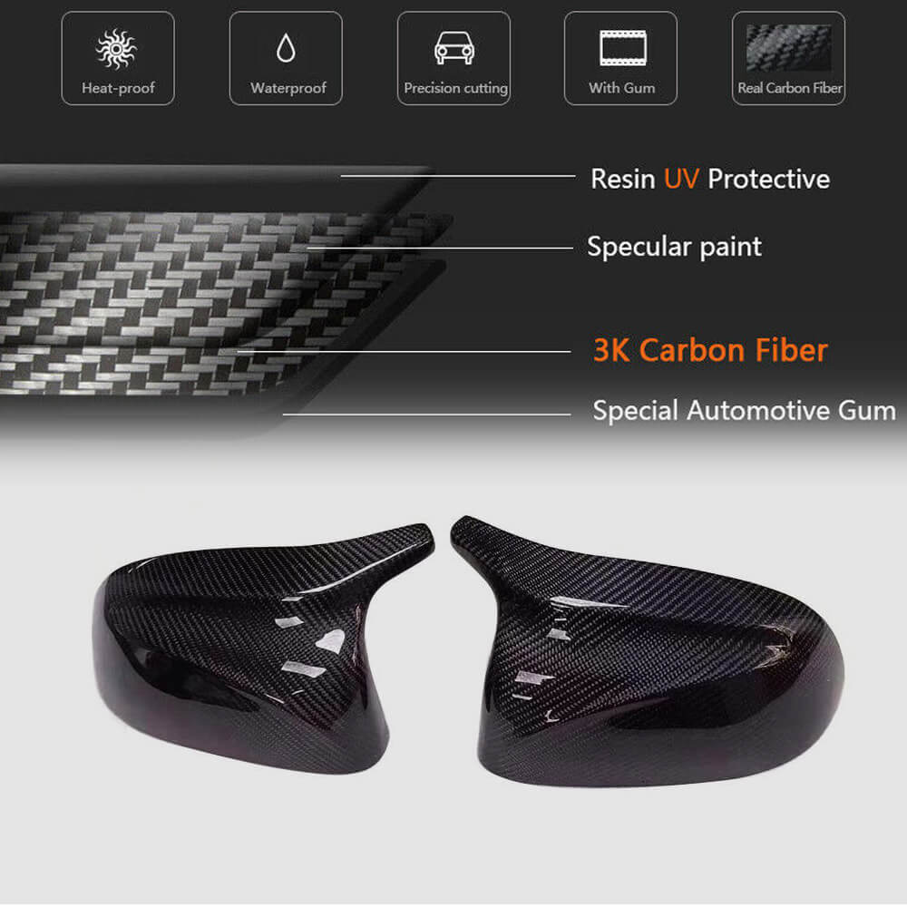 BMW X3 G01 X4 G02 X5 G05 X6 G06 X7 G07 Mirror Covers LHD Replacement Style Carbon Fiber-Ahacarbon