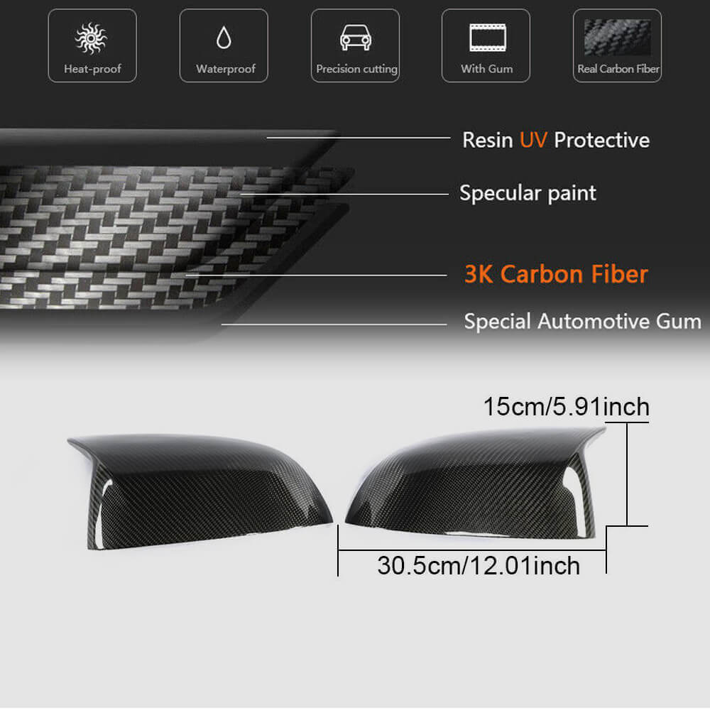 BMW X3 G01 X4 G02 X5 G05 X6 G06 X7 G07 Mirror Covers LHD Replacement Style Carbon Fiber-Ahacarbon