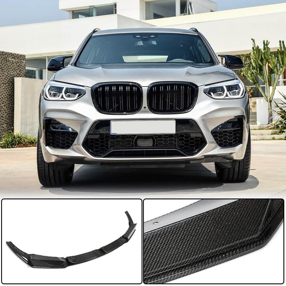 BMW X3M F97 X4M F98 Pre-LCI 2019-2021 Front Bumper Lip Carbon Fiber-Ahacarbon