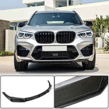 BMW X3M F97 X4M F98 Pre-LCI 2019-2021 Front Bumper Lip Carbon Fiber-Ahacarbon