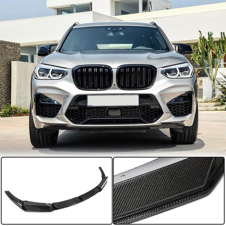 BMW X3M F97 X4M F98 Pre-LCI 2019-2021 Front Bumper Lip Carbon Fiber-Ahacarbon