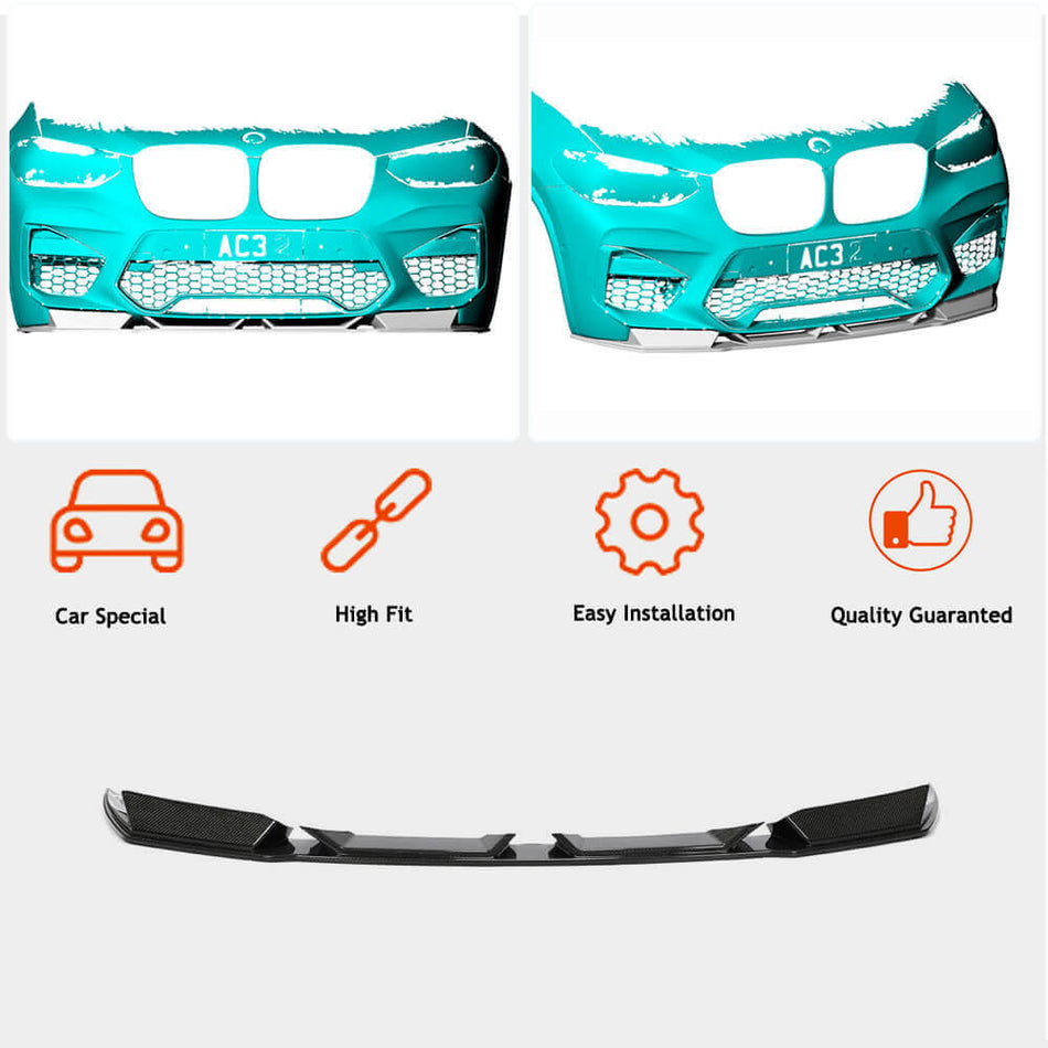 BMW X3M F97 X4M F98 Pre-LCI 2019-2021 Front Bumper Lip Carbon Fiber-Ahacarbon