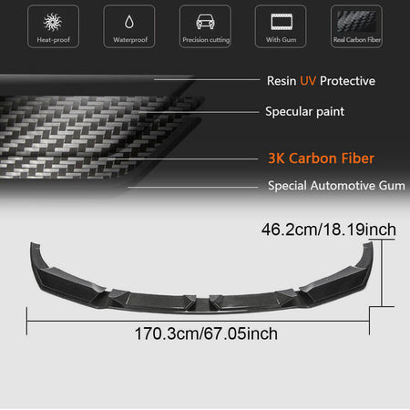 BMW X3M F97 X4M F98 Pre-LCI 2019-2021 Front Bumper Lip Carbon Fiber-Ahacarbon
