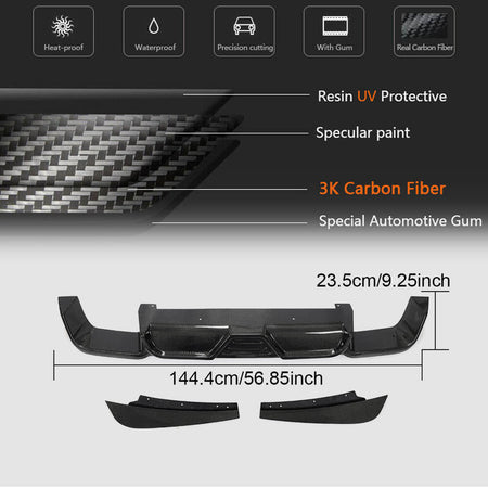 BMW X3M F97 2019-2023 Rear Bumper Diffuser Carbon Fiber-Ahacarbon