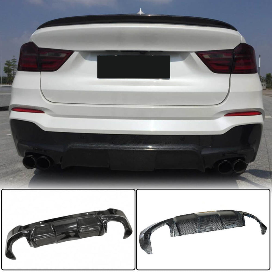 BMW X4 F26 M Sport M40i 2014-2018 Rear Bumper Diffuser Carbon Fiber-Ahacarbon
