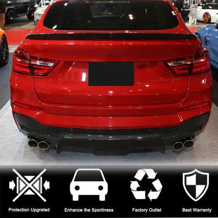 BMW X4 F26 M Sport M40i 2014-2018 Rear Bumper Diffuser Carbon Fiber-Ahacarbon