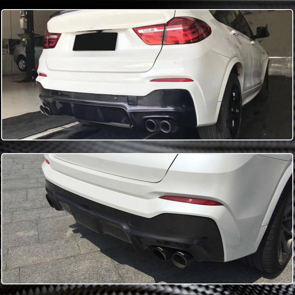 BMW X4 F26 M Sport M40i 2014-2018 Rear Bumper Diffuser Carbon Fiber-Ahacarbon
