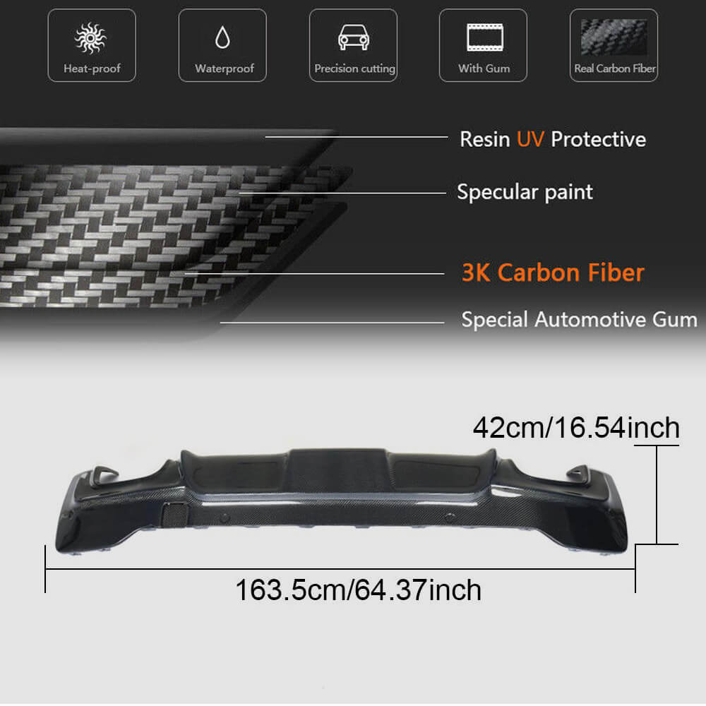 BMW X4 F26 M Sport M40i 2014-2018 Rear Bumper Diffuser Carbon Fiber-Ahacarbon