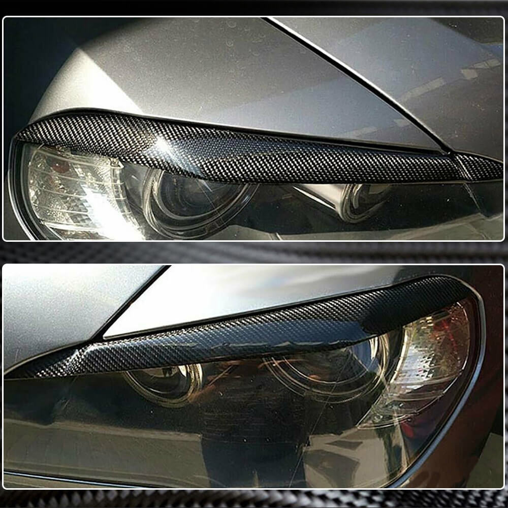 BMW X5 E70 2007-2013 Headlight Eyebrows Lamp Eyelids Carbon Fiber-Ahacarbon