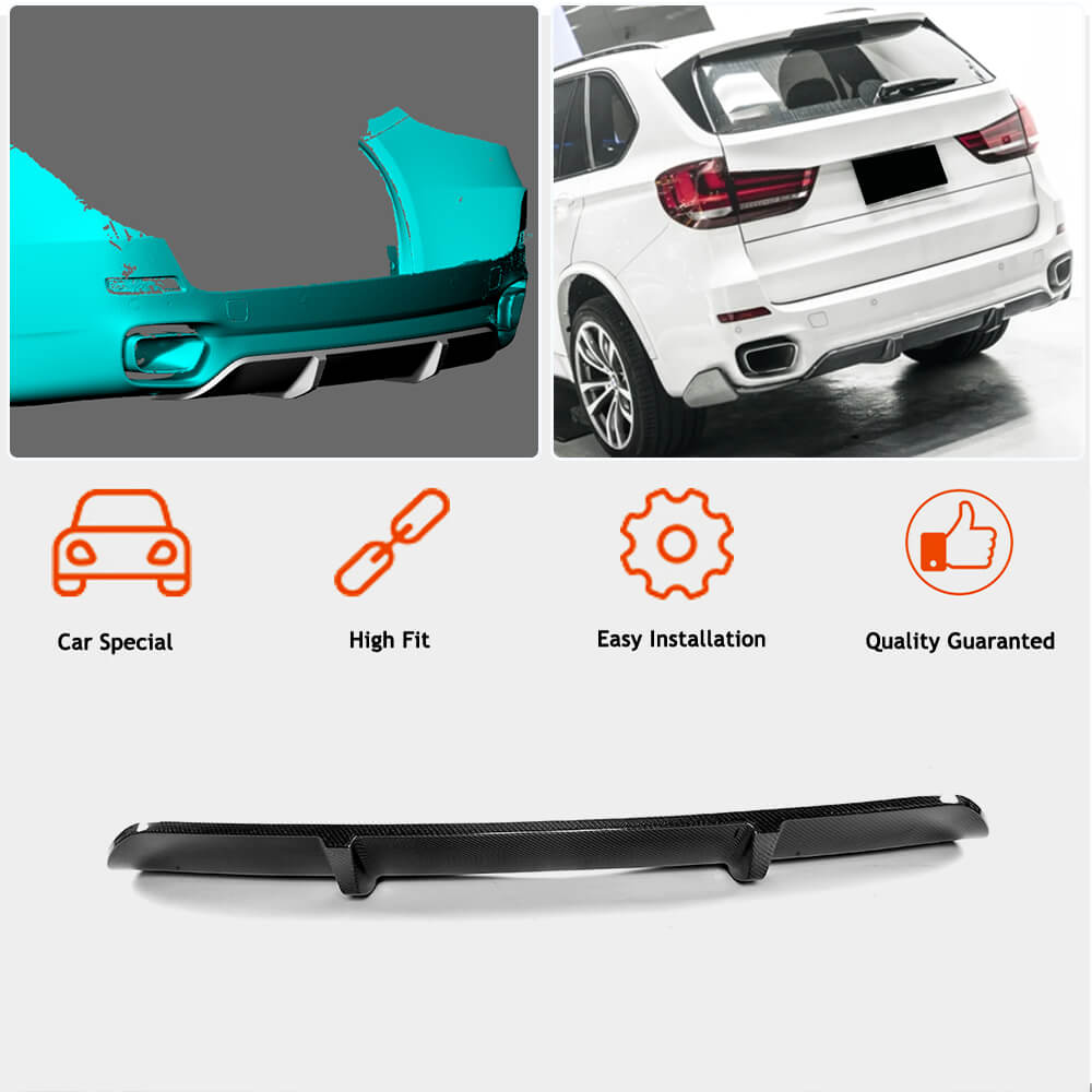 BMW X5 F15 M Sport 2014-2018 Rear Bumper Diffuser Carbon Fiber-Ahacarbon