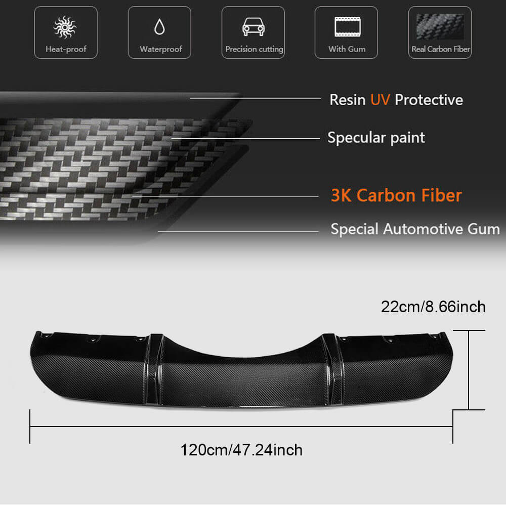 BMW X5 F15 M Sport 2014-2018 Rear Bumper Diffuser Carbon Fiber-Ahacarbon