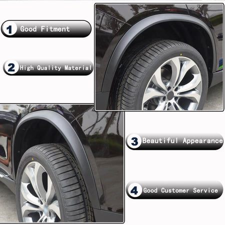 BMW X5 F15 SUV 2013-2018 Wheel Arch Fender Flares Black PP-Ahacarbon