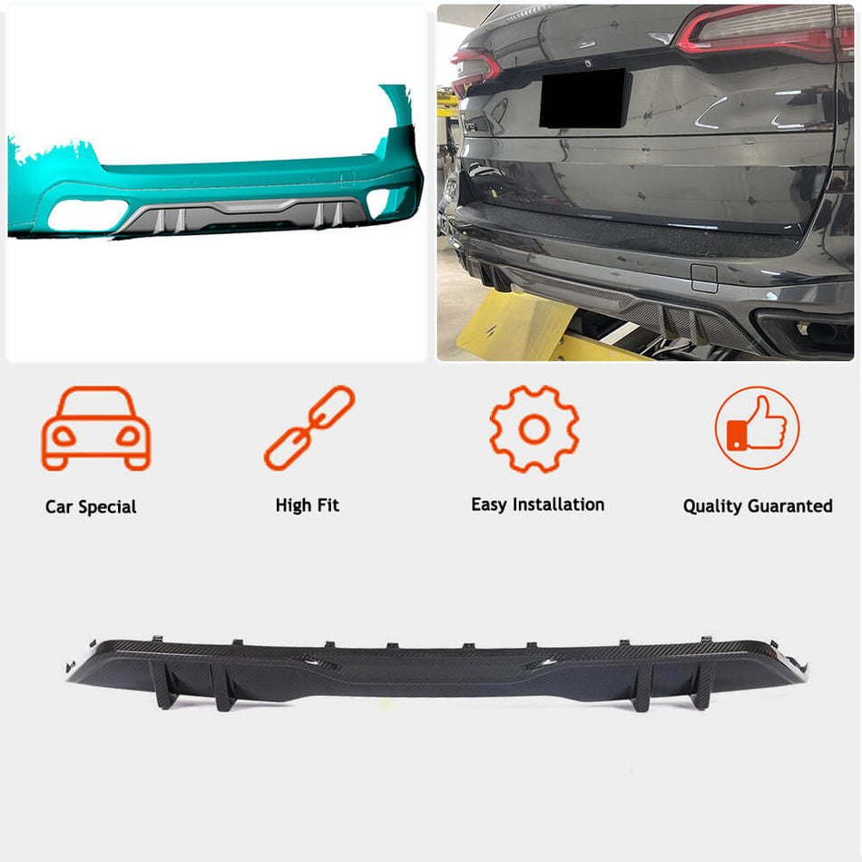 BMW X5 G05 M Sport 2019-2022 Rear Bumper Diffuser Dry Carbon Fiber-Ahacarbon