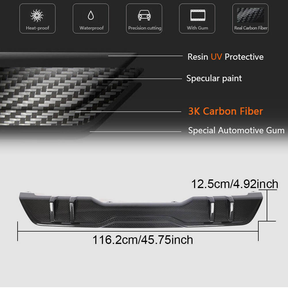 BMW X5 G05 M Sport 2019-2022 Rear Bumper Diffuser Dry Carbon Fiber-Ahacarbon